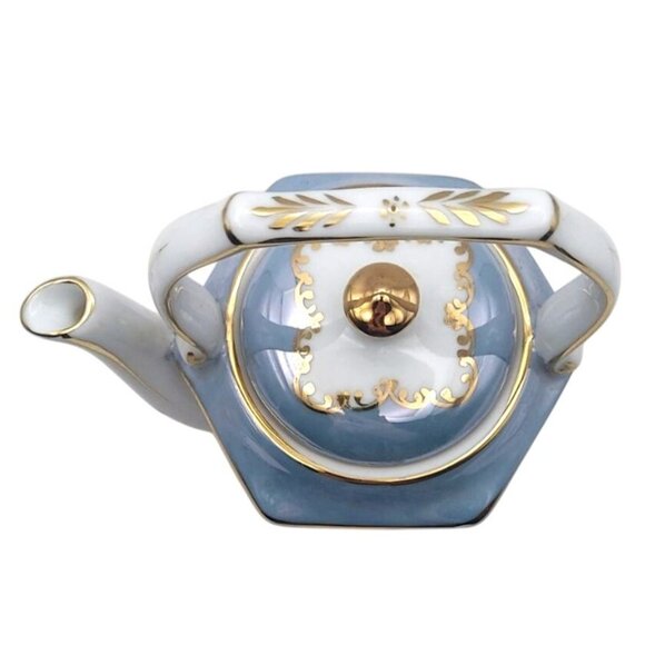Vintage Porcelain Floral Teapot For One Lusterware With Lid Gold Trim China - Picture 2 of 9